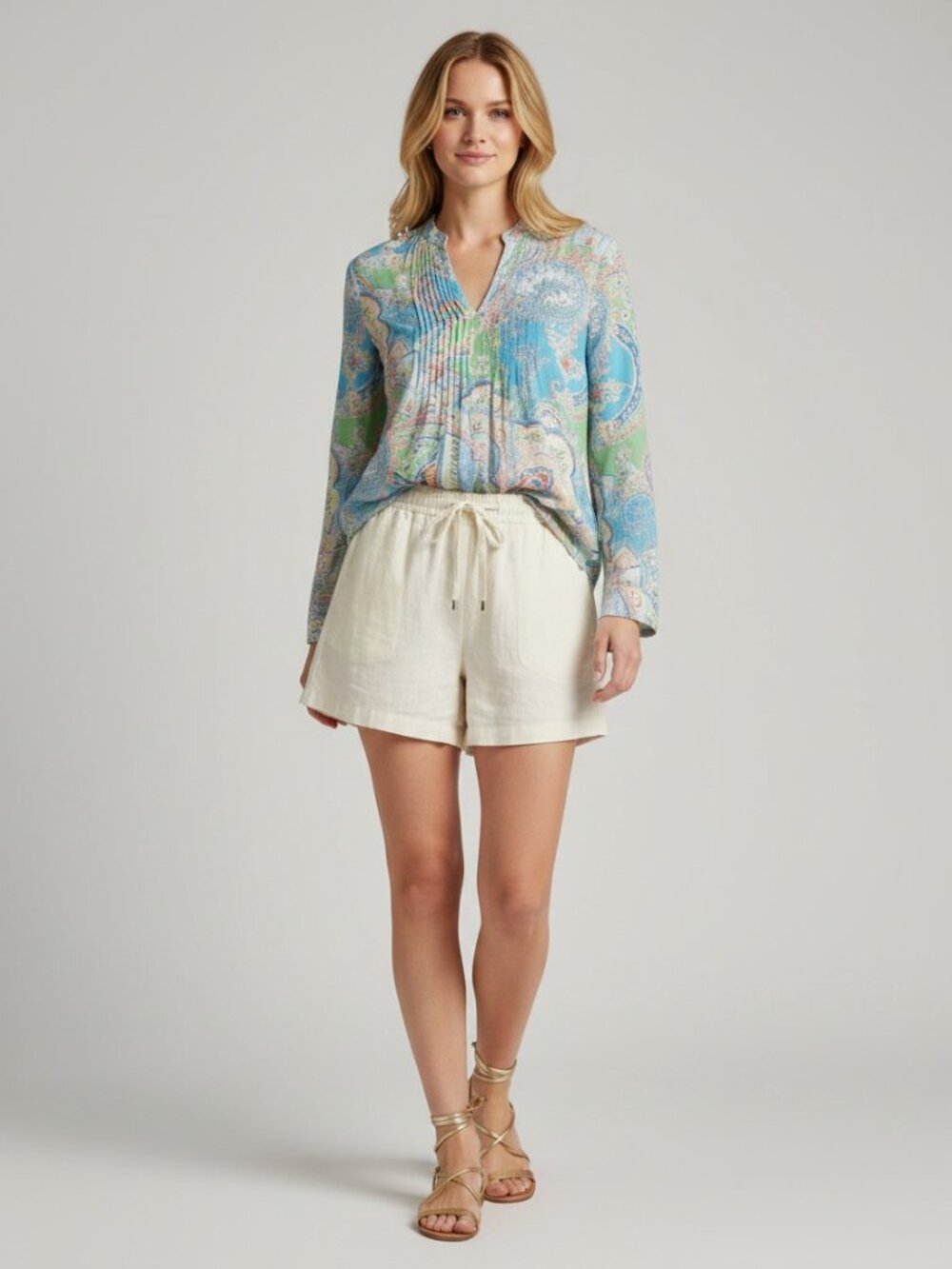 Lauren Ralph Lauren Pastel Paisley Cotton Blouse M Pastel Feminine Preppy Summer